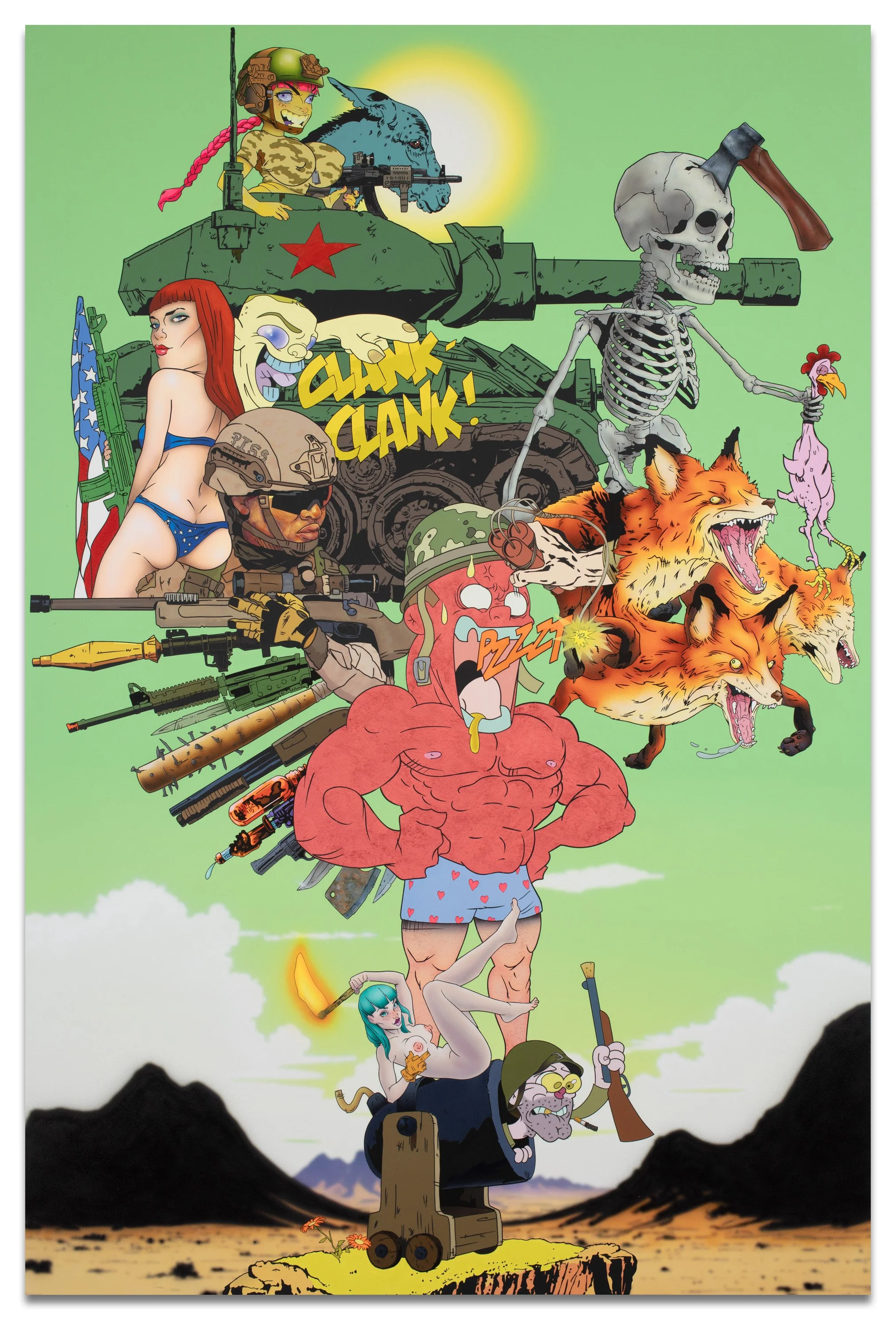 Cannon Fodder
2025
Oil, acrylic and ink on canvas
96 x 64 inches