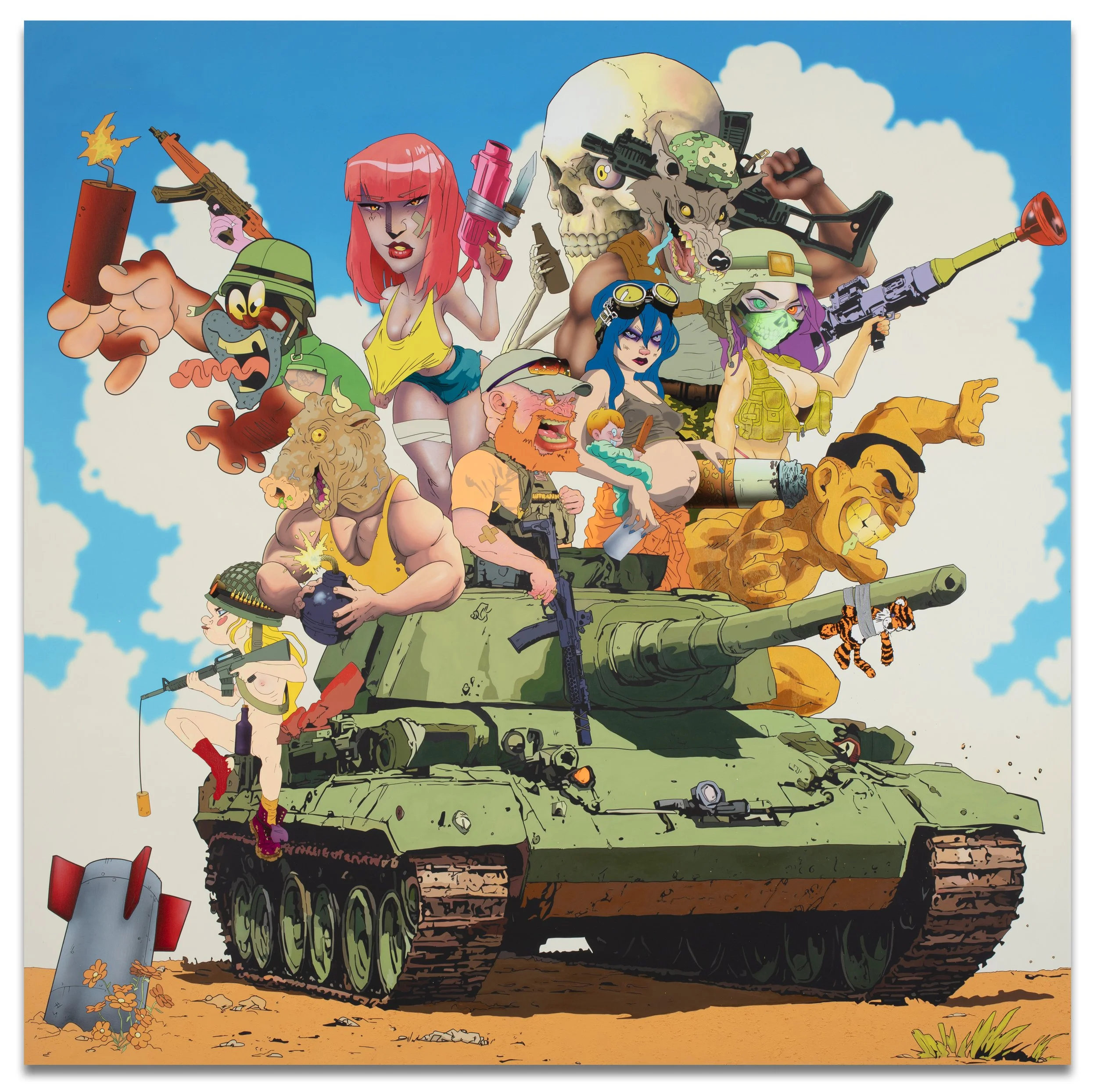 Cry Havoc And Let Slip The Dogs Of War
2025
Oil , acrylic and ink on canvas
90 x 90 inches