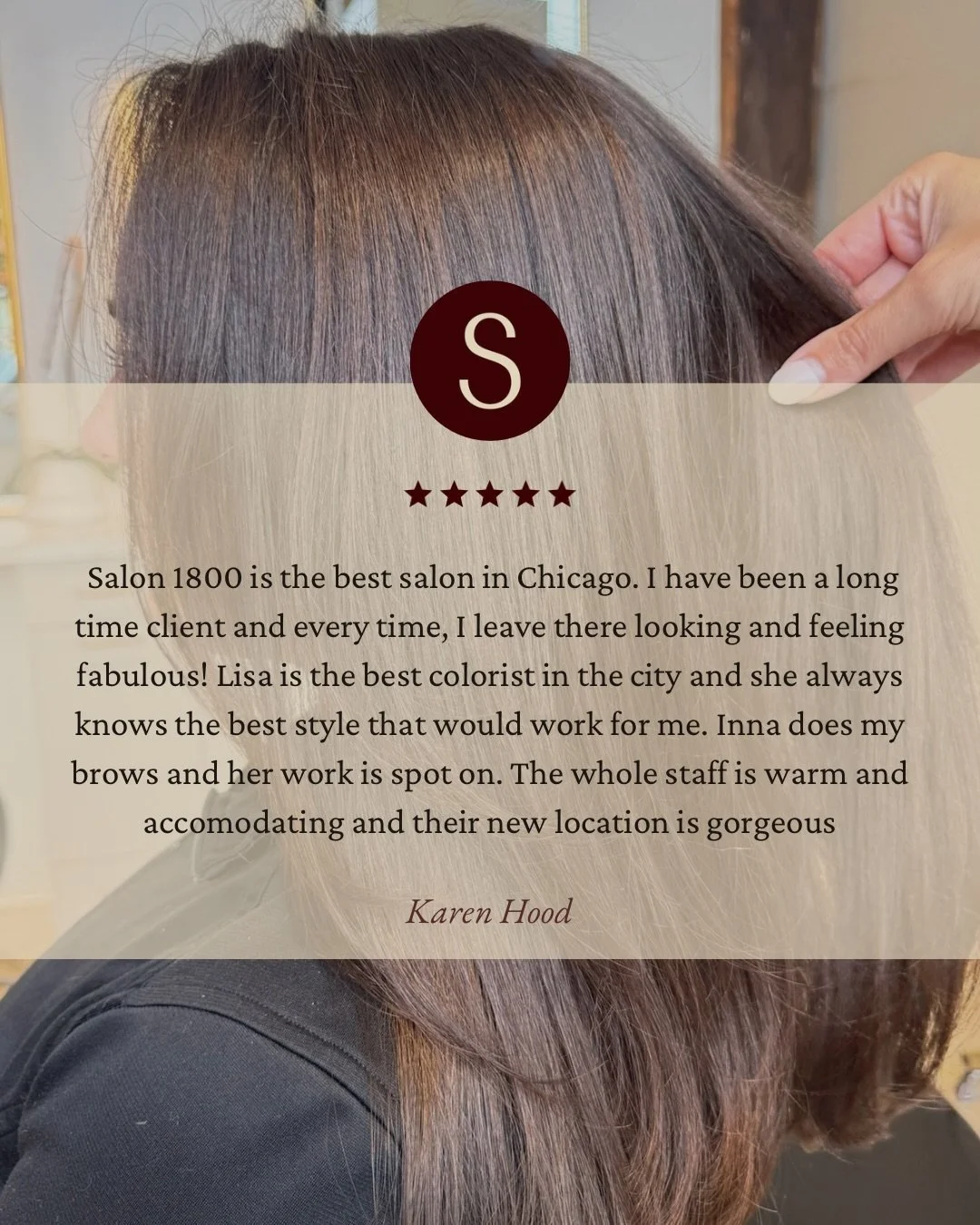 We&rsquo;re so grateful for clients who take the time to share their experience at our salon💕

#salon1800 #lincolnpark
