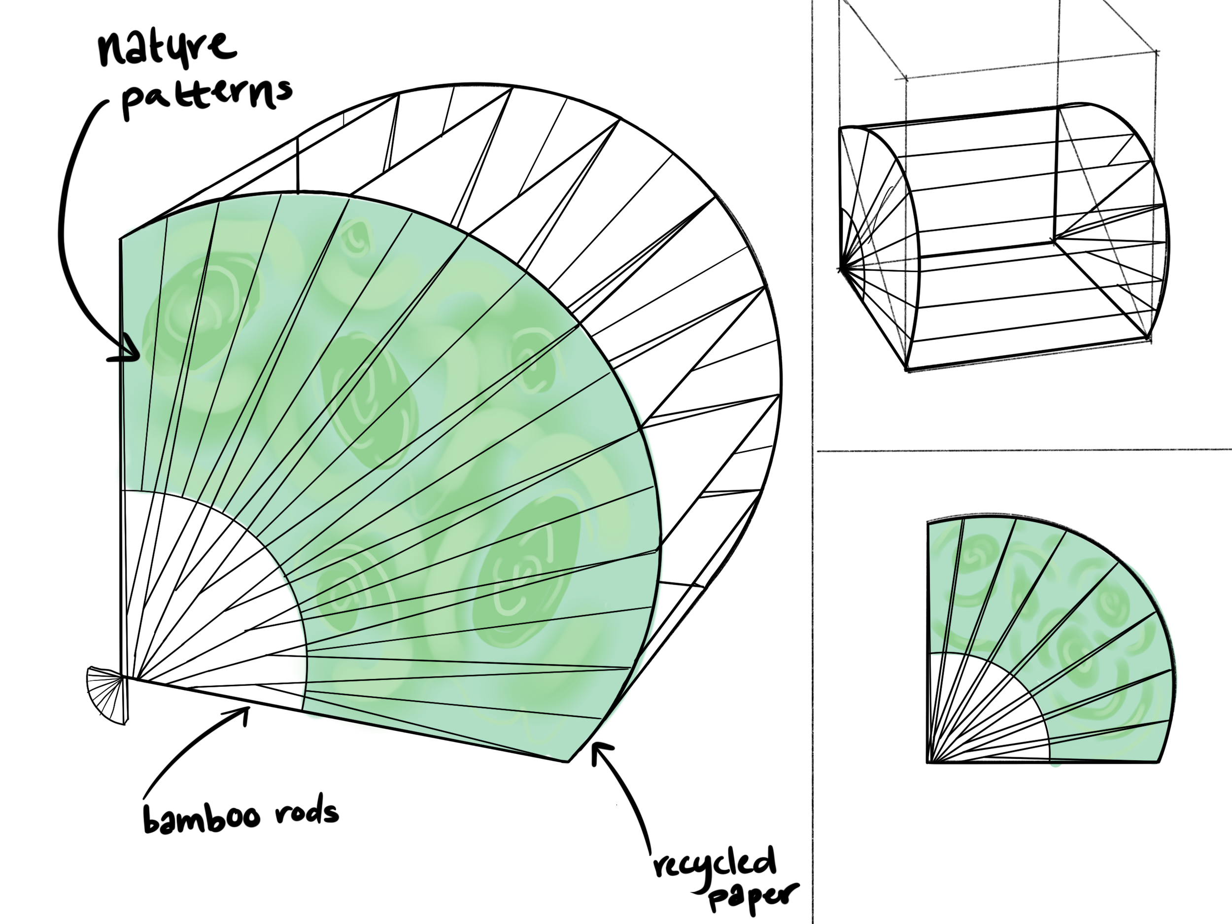 Fan-inspired bag holder