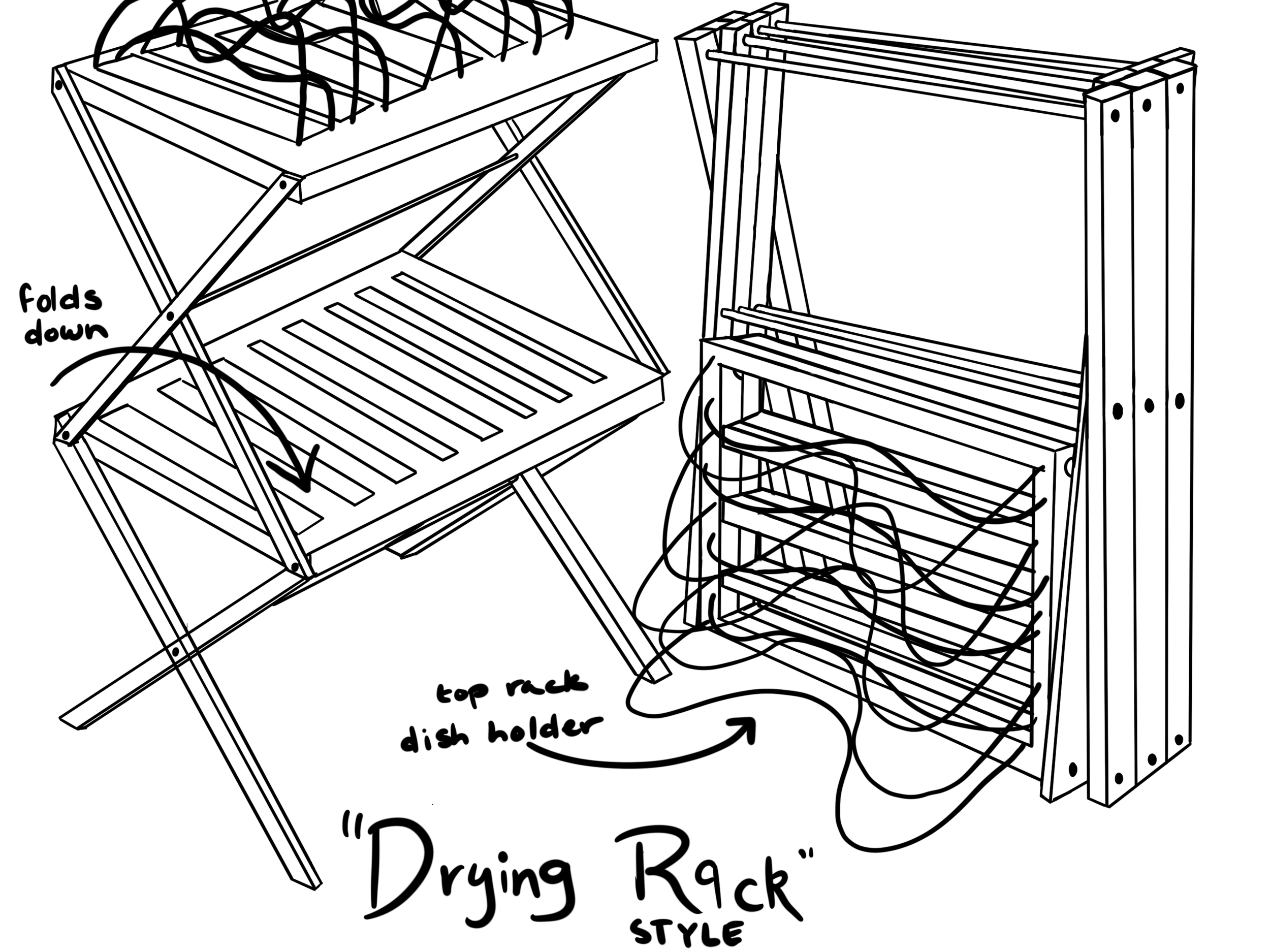 "Clothing rack" style drying rack