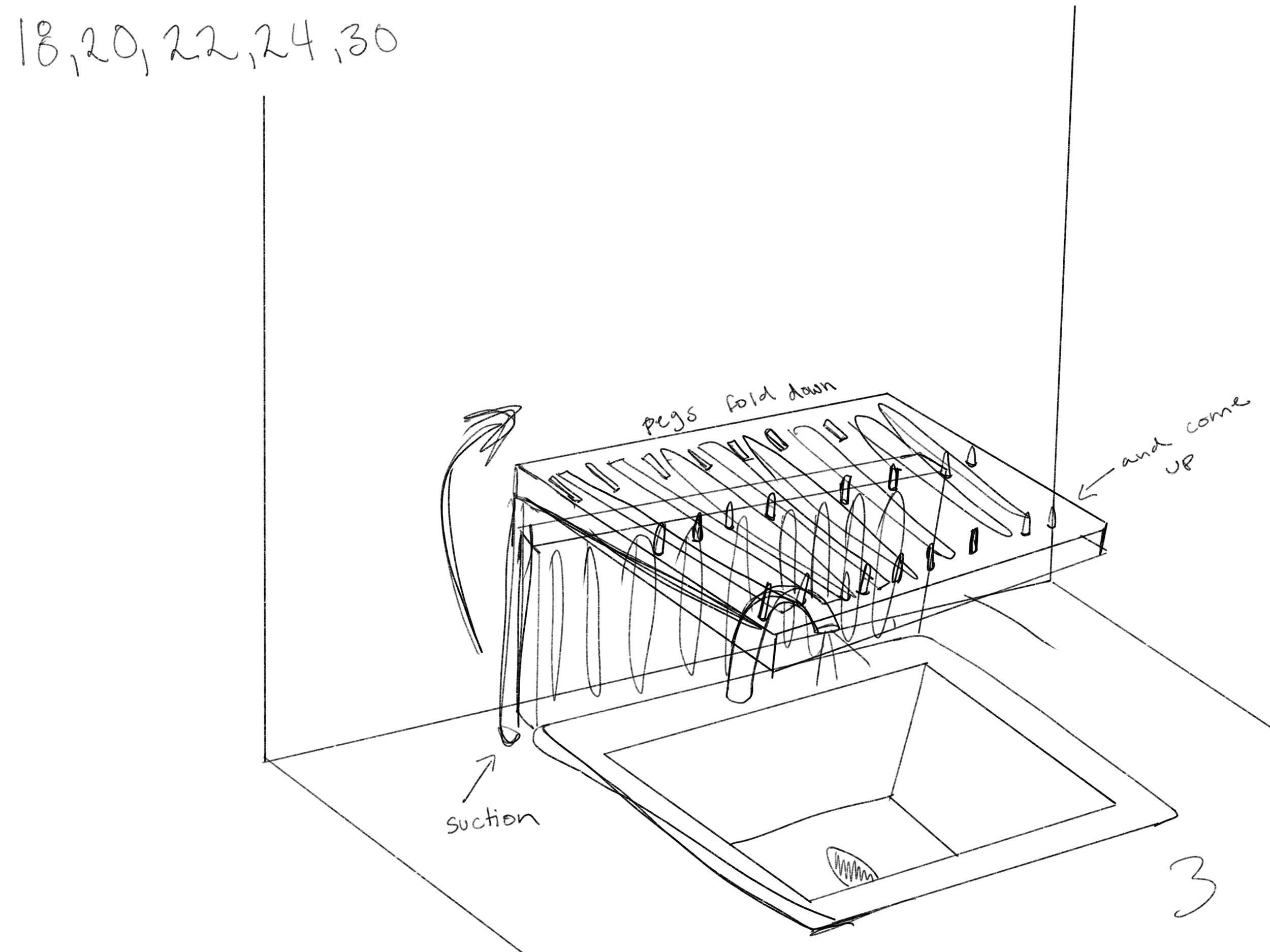 Fold-out over the sink drying rack
