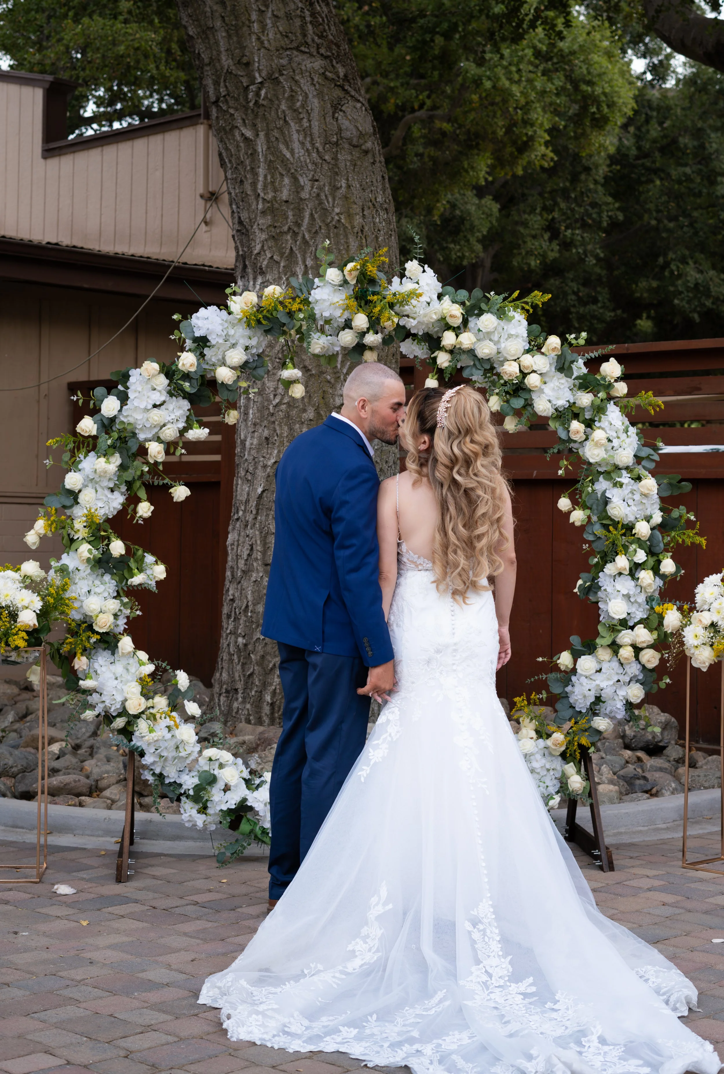 a young couple renewing their vows and celebrating their joy for marriage