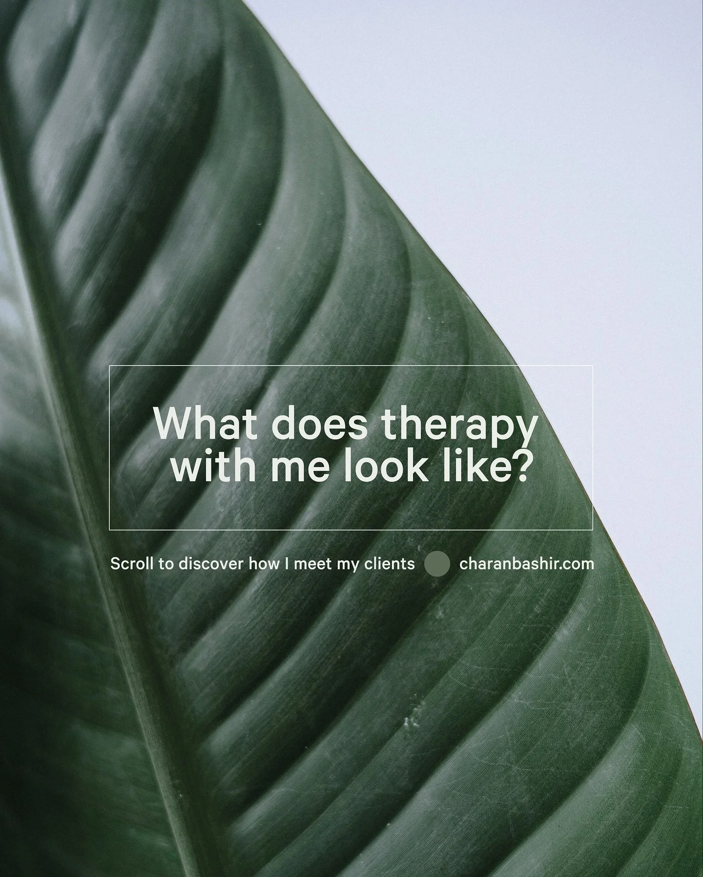 &rarr; Scroll to discover what it&rsquo;s like to work with me &mdash; learn more at charanbashir.com 

&bull;

Therapy is not a one size fits all solution and I meet you with individualized support that is tailored to your unique needs. 

🔗 Schedul