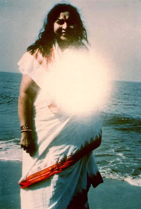 Shri Mataji photo by the Sea