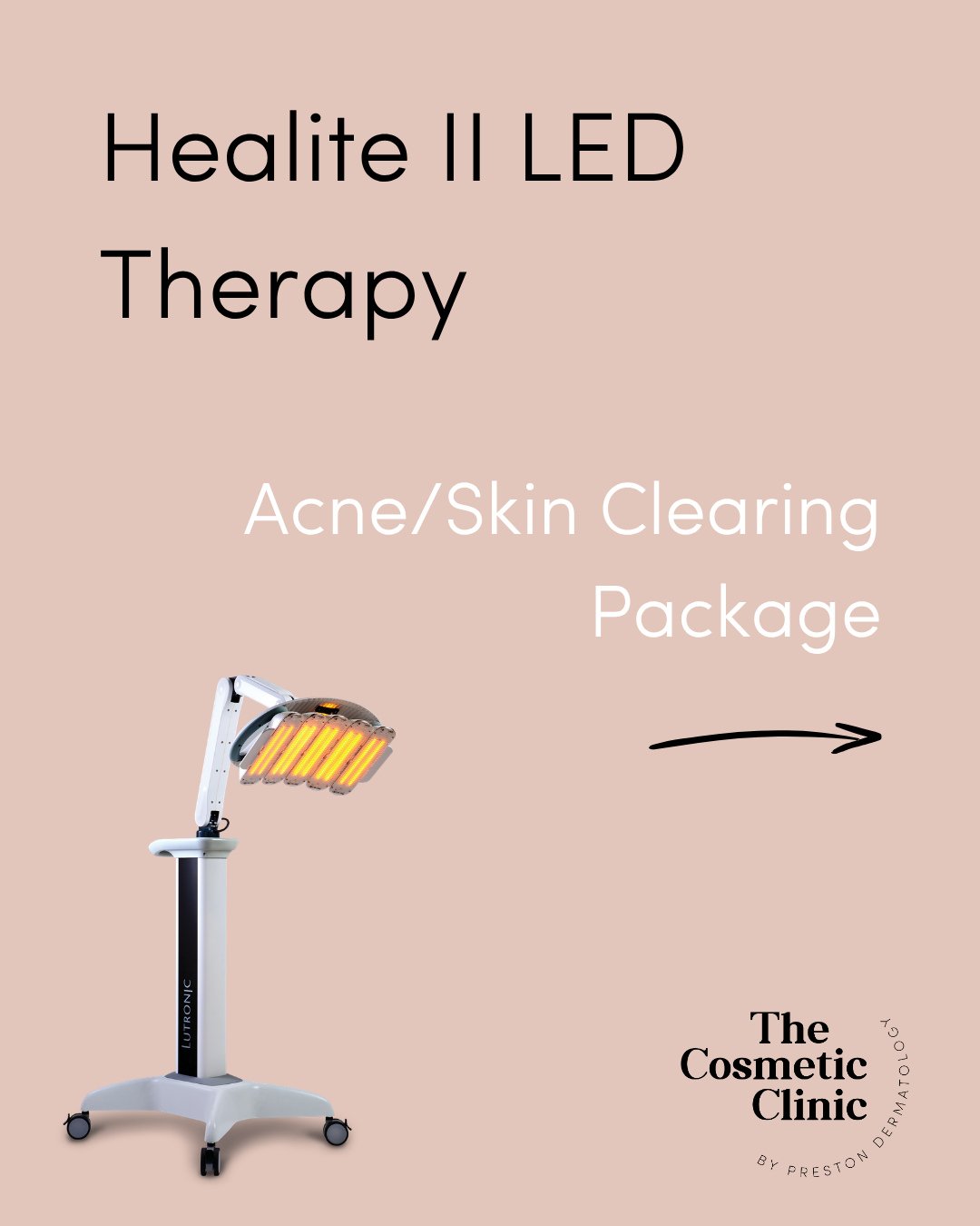 Healite II LED Therapy has landed at The Cosmetic Clinic, and we are excited to be launching some incredible packages this month, which combine LED therapy with some of our other amazing treatment options.⁠
⁠
First up, our Acne/Skin Clearing Package 