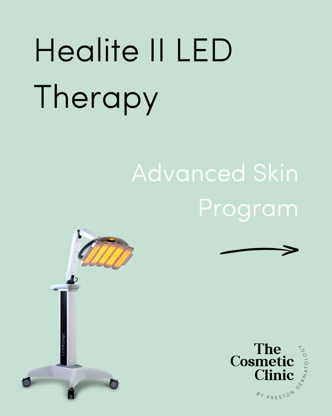 Healite II LED Therapy has landed at The Cosmetic Clinic, and we are excited to be launching some incredible packages, which combine LED therapy with some of our other amazing treatment options.⁠
⁠
The pinnacle of our offerings, the Advanced Skin Pro
