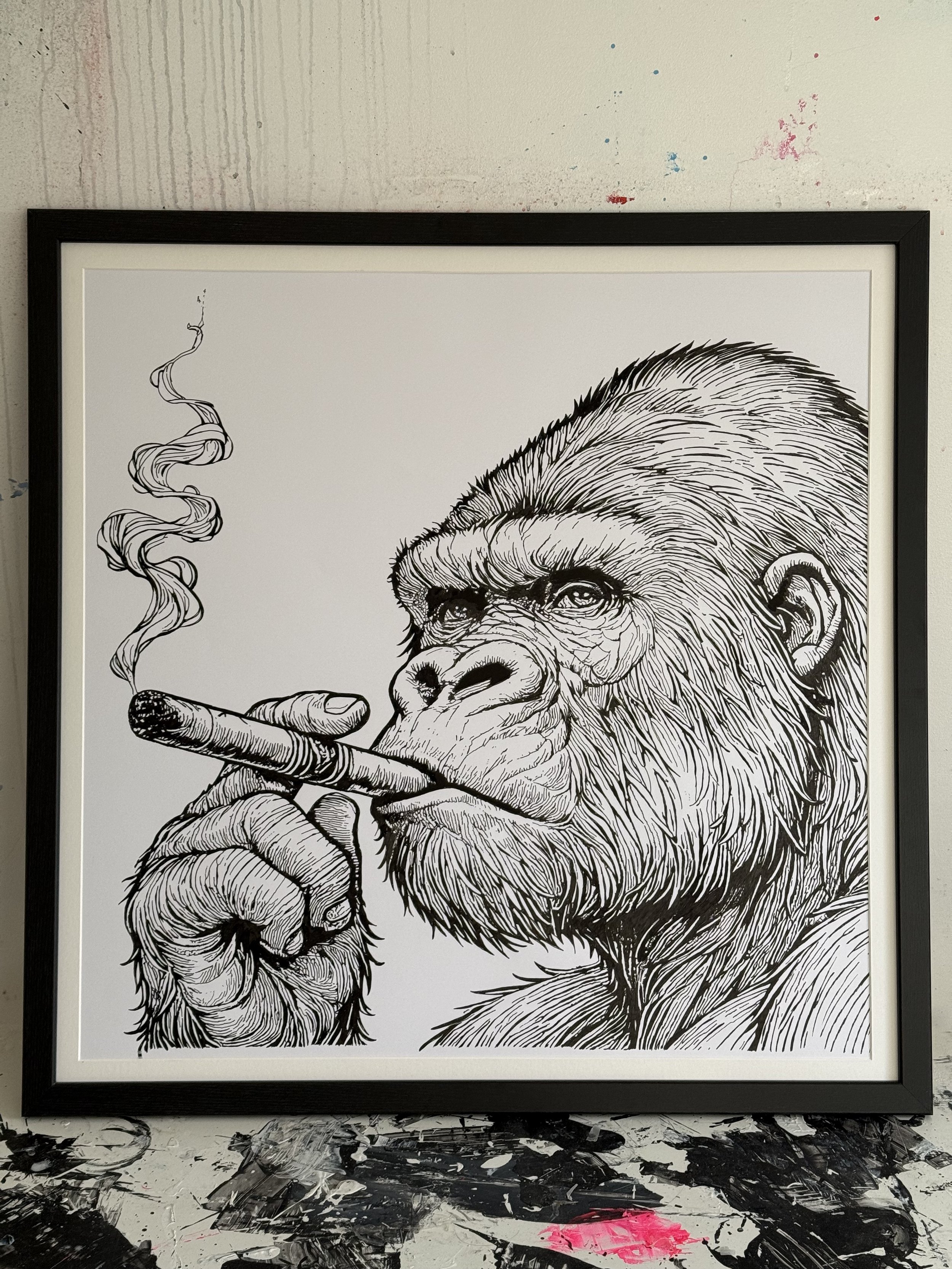 Framed gorilla artwork for sale uk