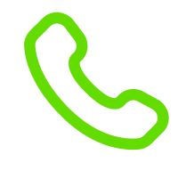 Green outlined phone receiver icon