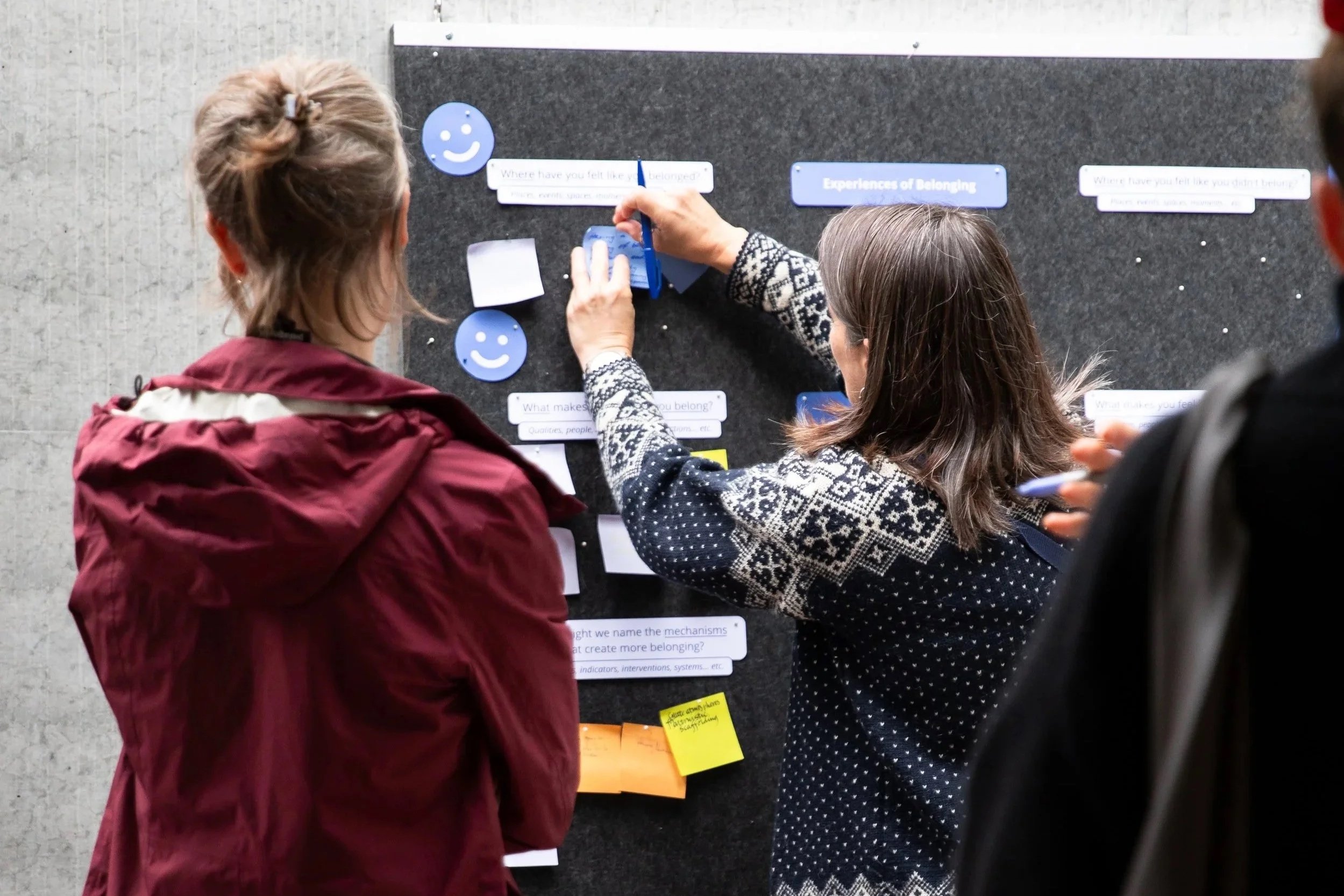 Where have you felt like you belonged? Where have you felt like you didn't belong? What makes you feel like you belong? What makes you feel like you don't belong? Some of the questions posed to participants at Shaping the Atlas of Belonging presented