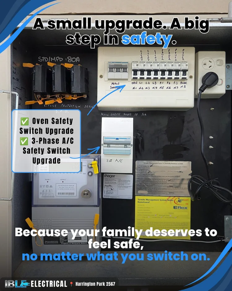 Real switchboard safety upgrade project by Ible Electrical in Harrington Park