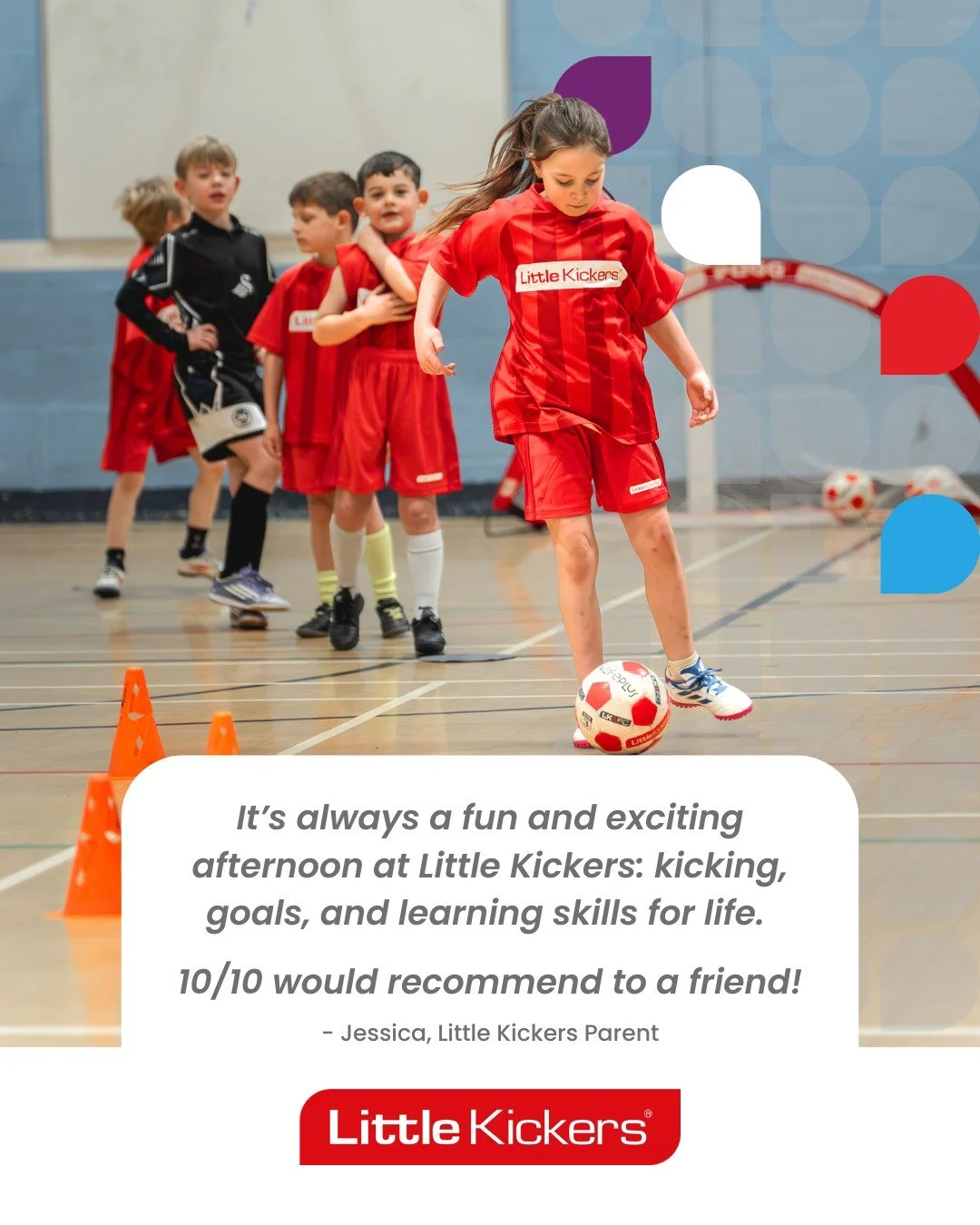 Kicking. Goals. Big smiles ⚽️

And not to mention&hellip;
confidence, teamwork, and life skills growing too!

That&rsquo;s what makes it more than just soccer.