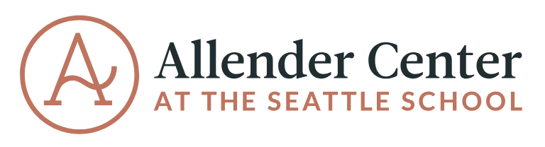 Allender Center logo with stylized 'A' inside a circle, and the text 'Allender Center at the Seattle School'
