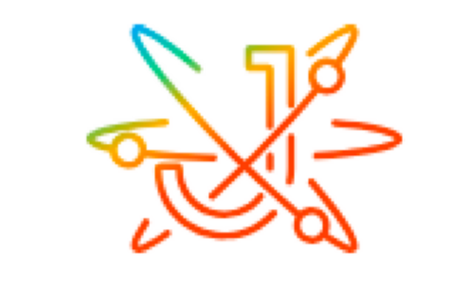 Colorful, abstract lines and shapes forming a depiction of a fishing scene with a fish, fishing rod, and a hook.