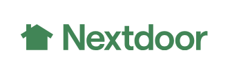 Nextdoor logo with a green house icon and the word 'Nextdoor'
