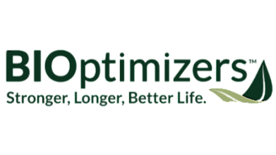 Logo for BIOptimizers with the tagline "Stronger, Longer, Better Life" and a leaf design.