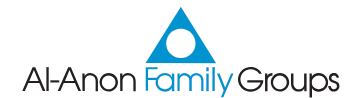 Al-Anon Family Groups logo with a blue triangle and circle, and the text 'Al-Anon Family Groups' underneath.