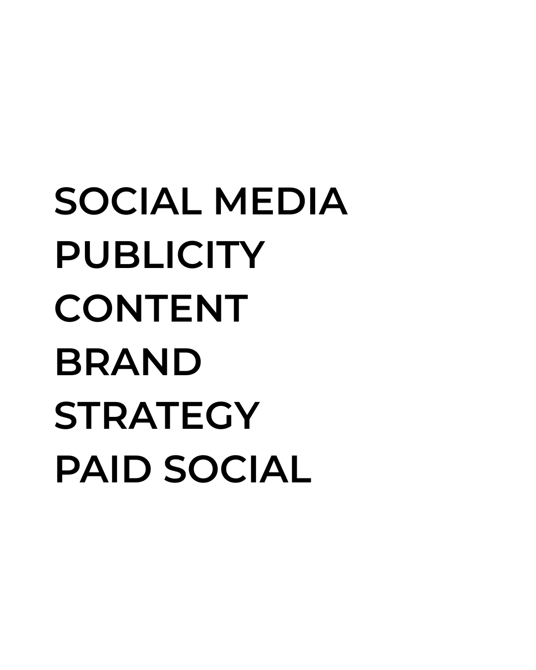social media. publicity. content. brand. strategy. paid social.