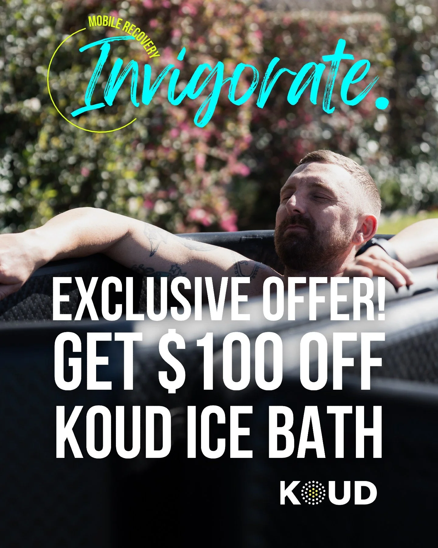 🔥 Exclusive Discount for Invigorate Fam! 🔥

We&rsquo;re excited to share an exclusive $100 OFF code for any KOUD product &mdash; just for Invigorate Recovery customers!

If you&rsquo;ve used our ice baths at any of our activations, you already know