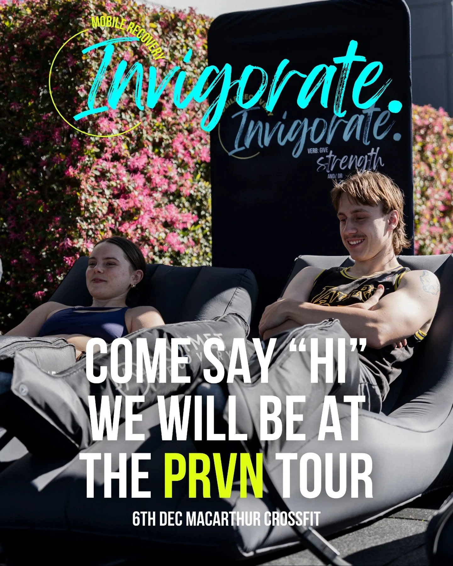 We&rsquo;re excited to announce that Invigorate Recovery is going to be apart of the PRVN Australian Tour this Friday, 6th December at Macarthur CrossFit! 🔥🇦🇺

We&rsquo;ll be onsite delivering premium recovery all day &mdash; helping athletes stay
