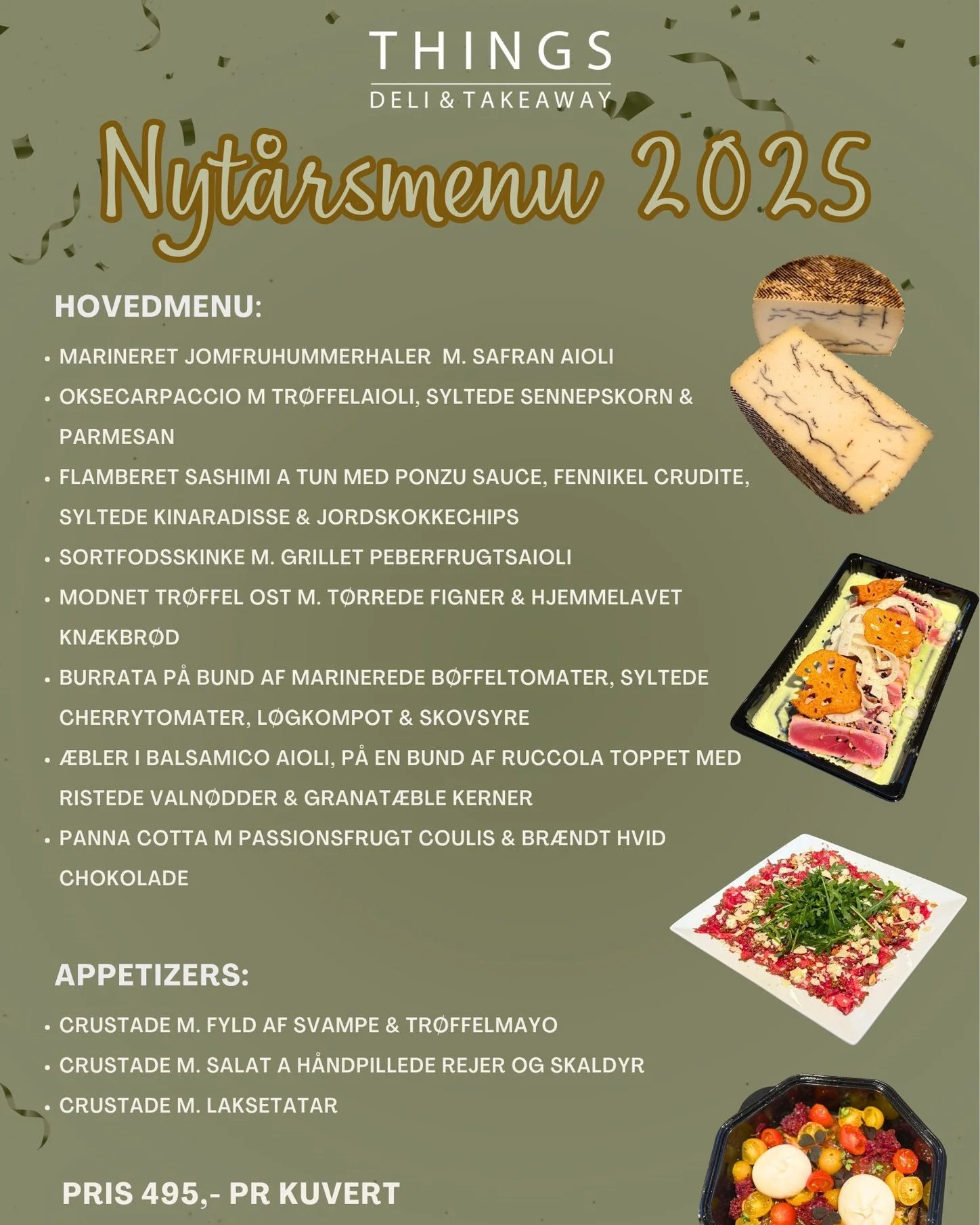 ✨ 𝐍𝐘𝐓𝐀̊𝐑𝐒𝐌𝐀𝐃? 𝐃𝐔 𝐊𝐀𝐍 𝐒𝐓𝐀𝐃𝐈𝐆 𝐍𝐀̊ 𝐃𝐄𝐓! 🎆

Vi har lige et sidste vindue &aring;bent 🕰️
Bestil din nyt&aring;rsmenu senest i morgen d. 28. december &ndash; s&aring; s&oslash;rger vi for smag, spr&oslash;dhed og det hele til din