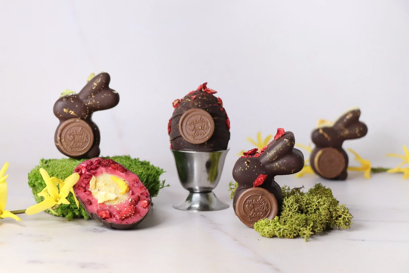 Chocolate Easter Bunny with Freeze-Dried Fruit
