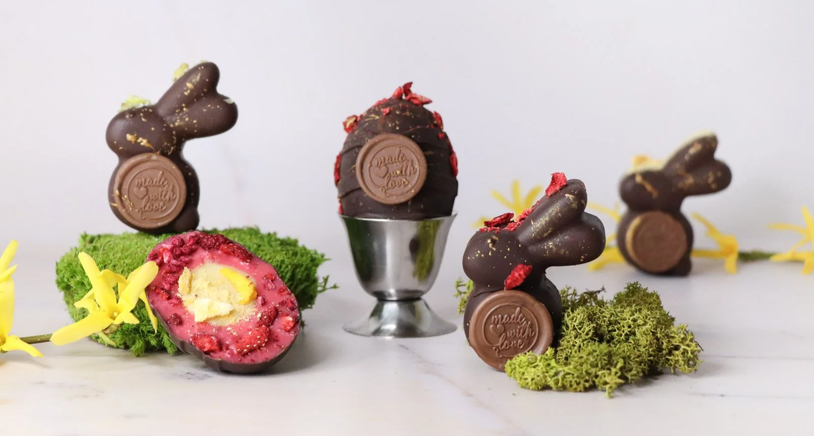 Chocolate Easter Bunny with Freeze-Dried Fruit