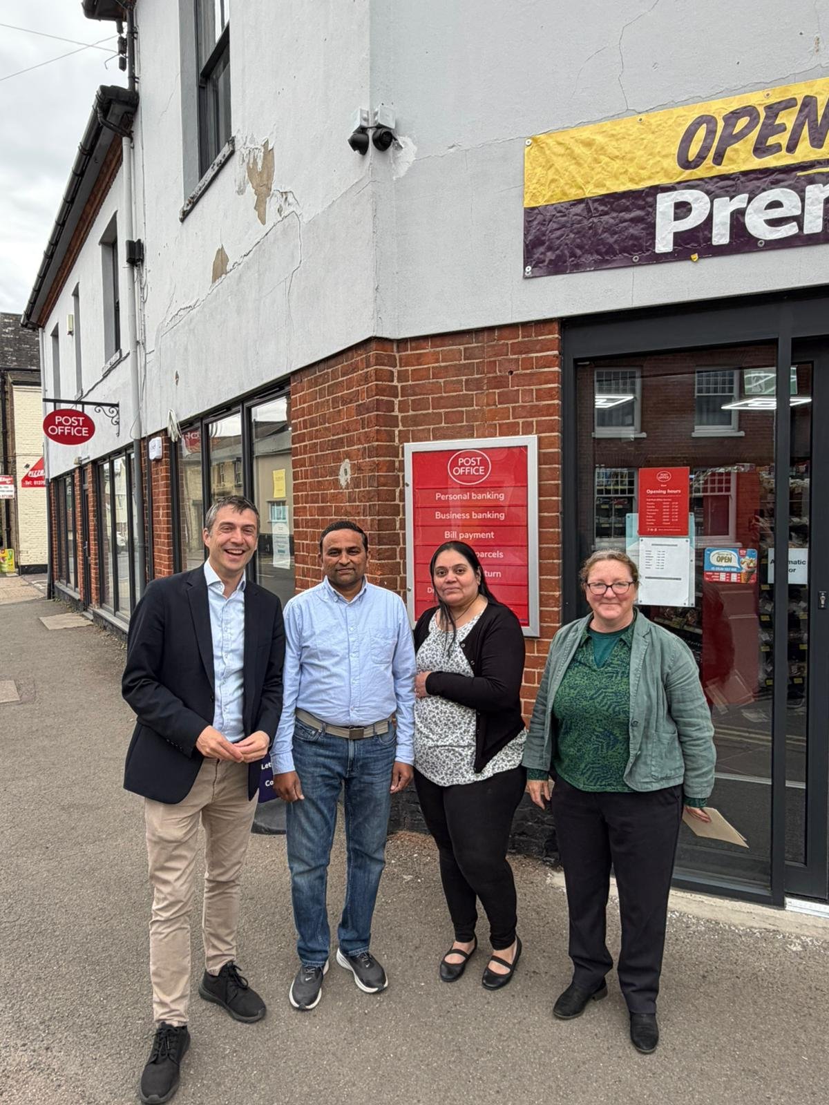 Adrian Ramsay MP visits the new Eye Post Office during the first week of operation.