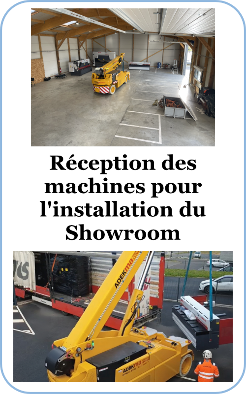 Réception des machines pour l'installation du Showroom Saretech, Presse Plieuse, Cisailles Guillotines