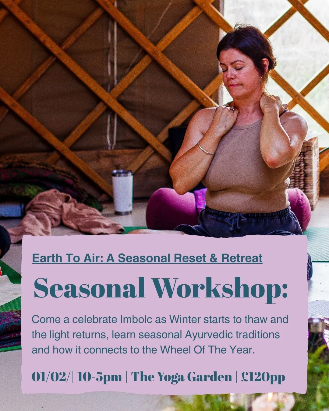 Happy New Year you lovely folk! We have a gorgeous offering for you to get your teeth into straight away held in the yurt. 

Join Phoebe and I for our second offering in our series of seasonal retreats connecting the ancient traditions of Ayurveda an