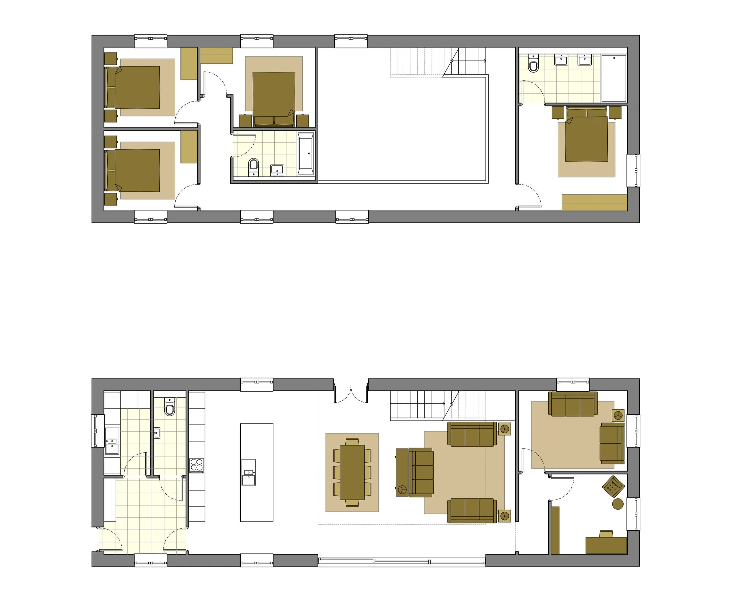 Ground and First Floor House Plans