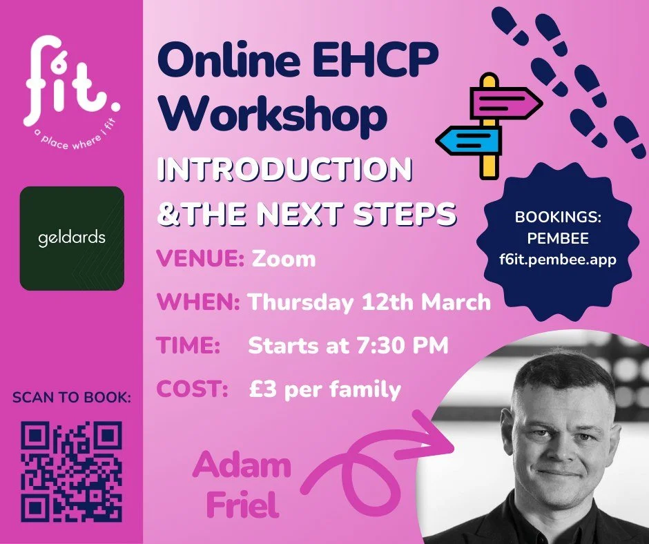 ⭐️ ONLINE EHCP WORKSHOP⭐️

Join us for a supportive and practical online workshop all about Education, Health and Care Plans (EHCPs), led by an experienced solicitor specialising in SEND law. 

Designed for parents and carers of children with additio