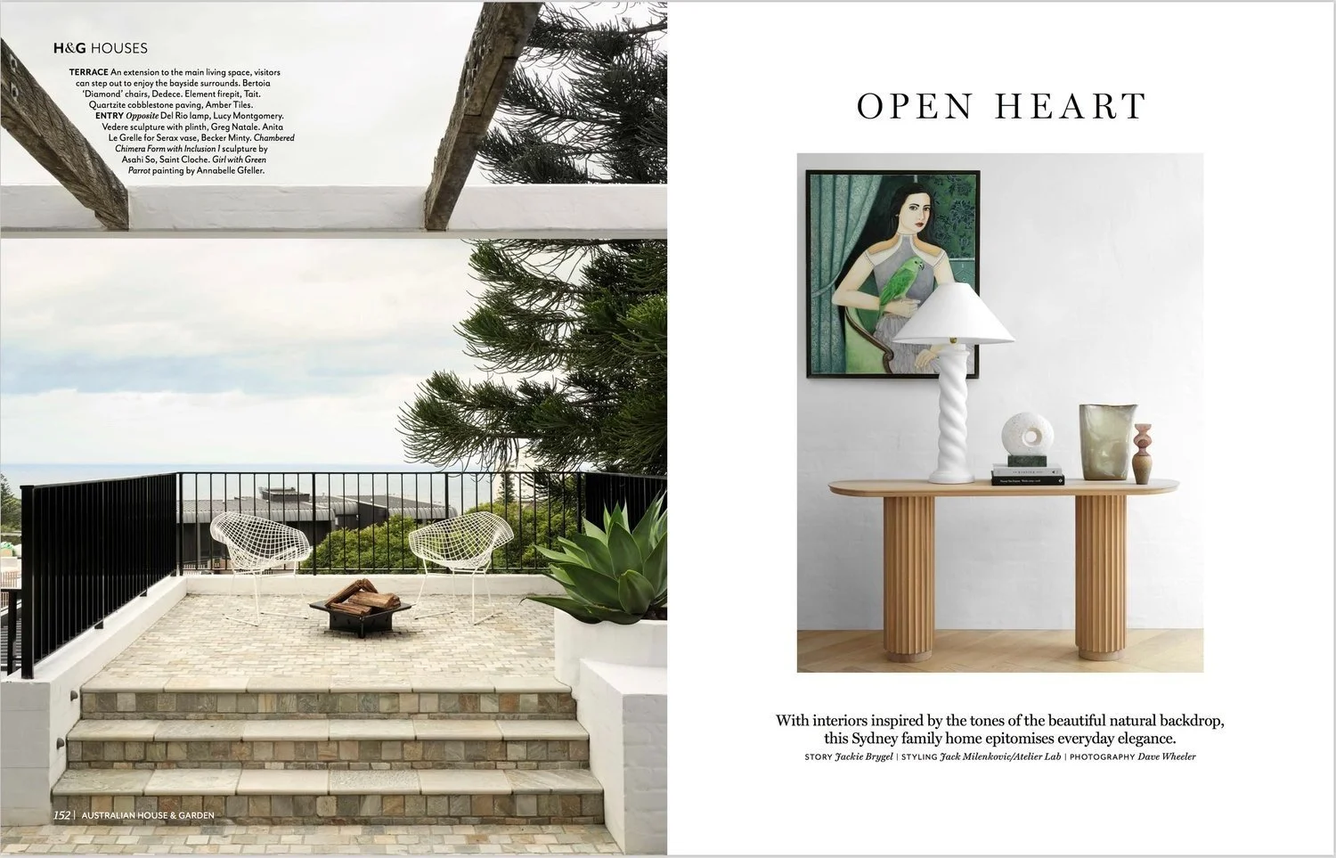 // My original painting ‘Girl with green parrot’ featuring in this stunning Vaucluse home.