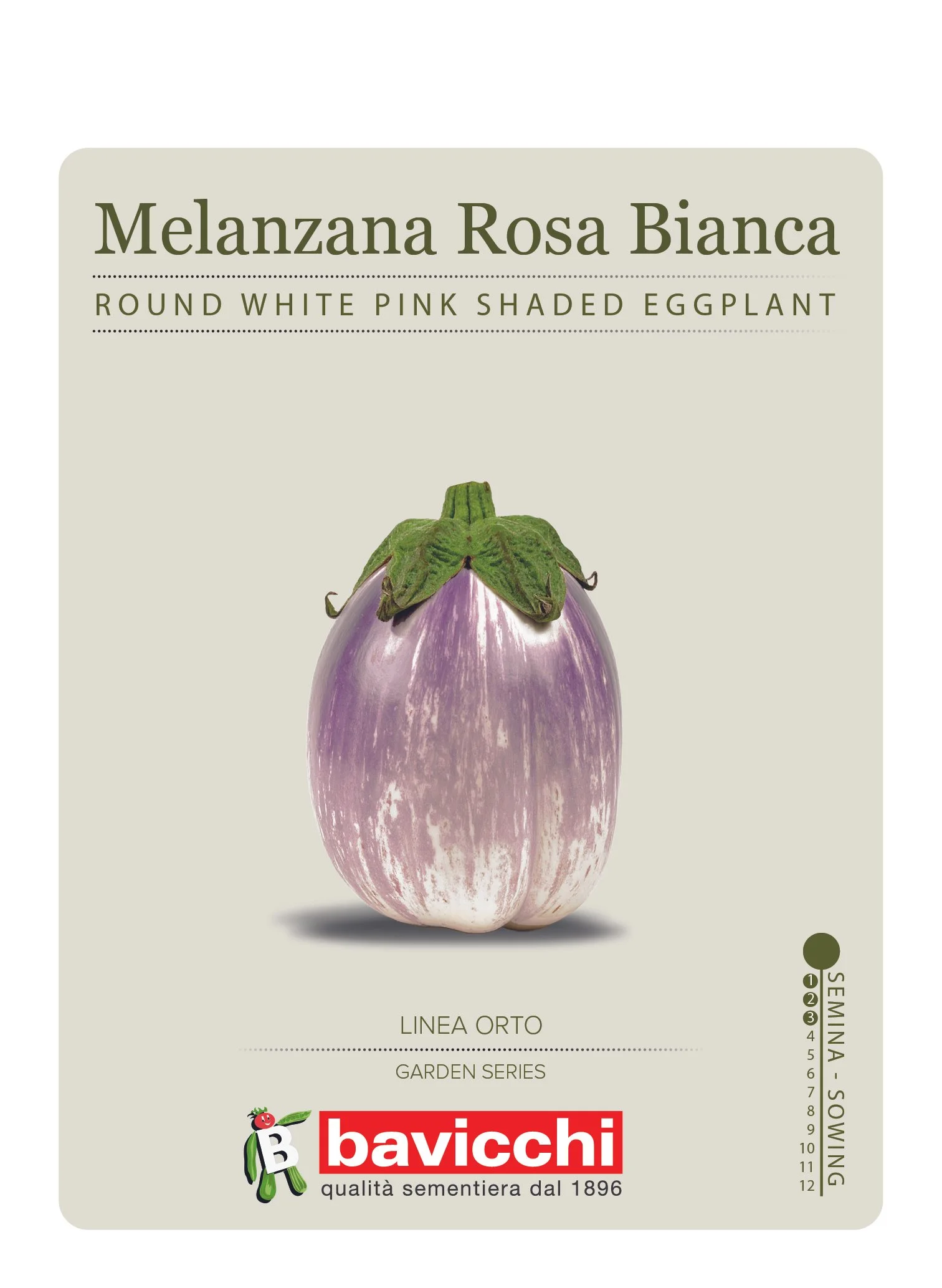 MELANZANA ROTONDA BIANCA SFUMATA DI ROSA - VME0207