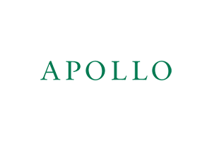 The word 'APOLLO' in green capital letters on a white background.