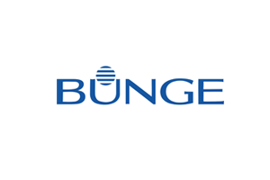 Bunge logo with blue text and an icon resembling a globe.
