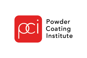 Logo of Powder Coating Institute with red square background and white lowercase letters 'pci' beside the text.