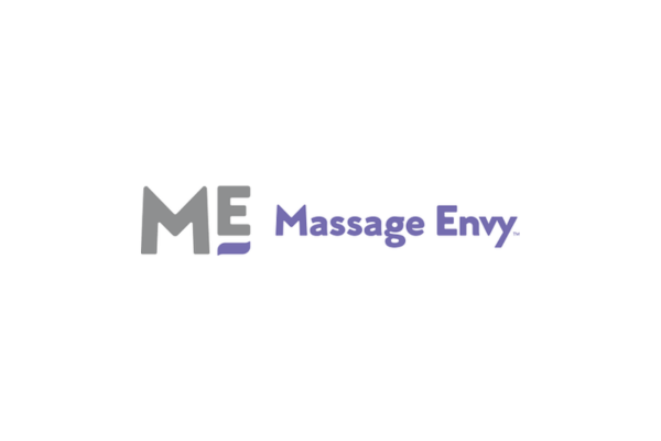 Massage Envy logo with "ME" letters and company name in purple.