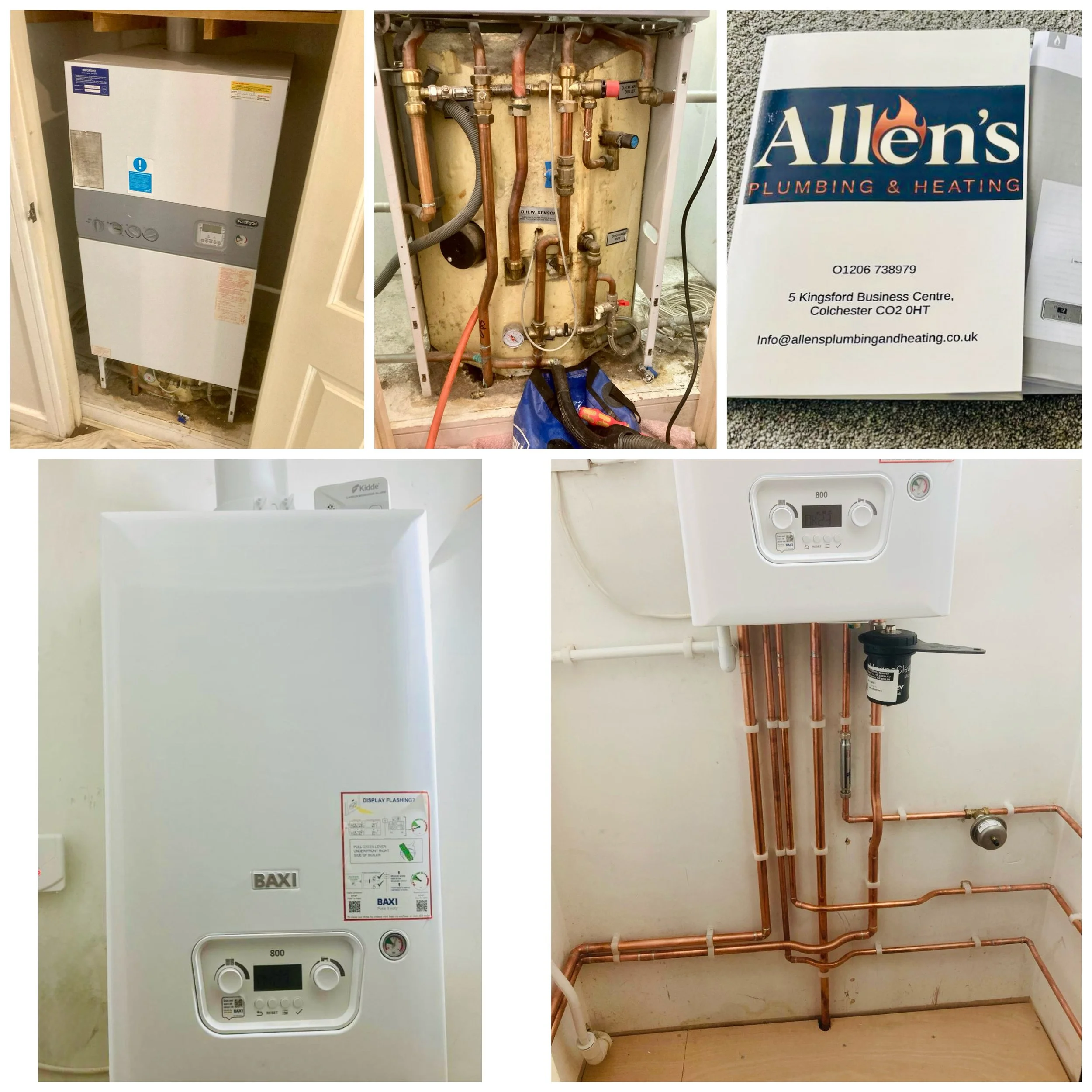 Boiler installation by Allen’s Plumbing & Heating
