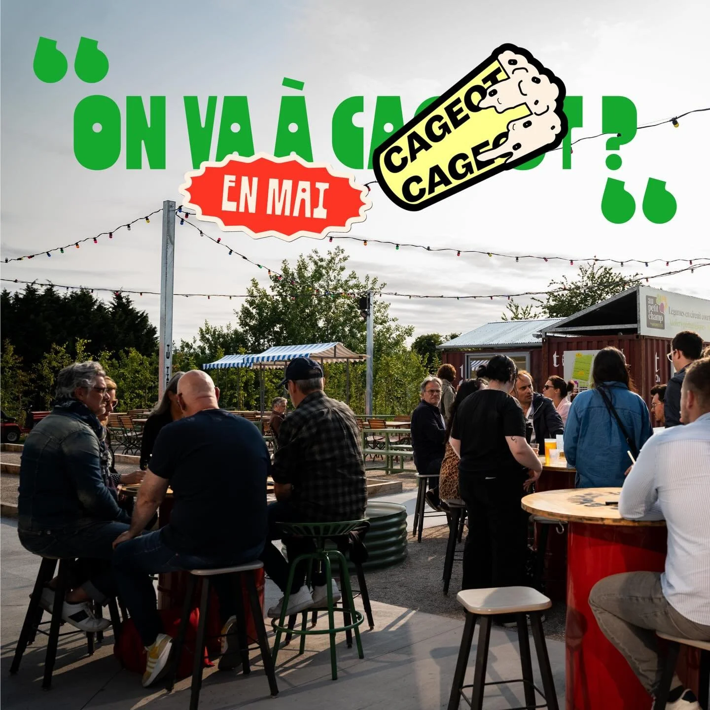 // MAI ELLE EST BELLE CETTE PROG&rsquo; 🌿📆🎉//

Mai signe le retour de la Cageot Cup ! En effet, on se retrouve tous les samedis soirs d&egrave;s 18h et on vous offre repas &amp; boissons pour les meilleurs ✨🫶

Pour le reste du programme, on retro