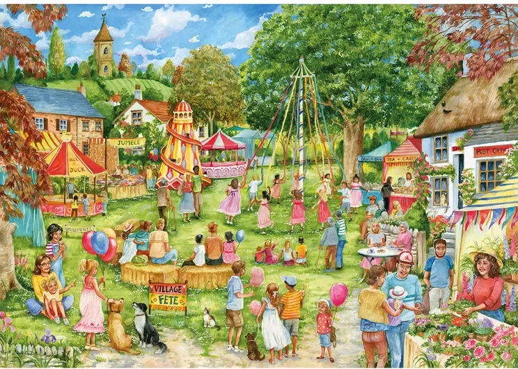 Stock picture of animated village fete