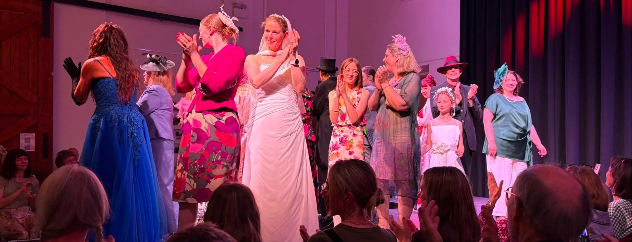 Photo of charity fashion show held Greening Tetbury at Tetbury Goods Shed.