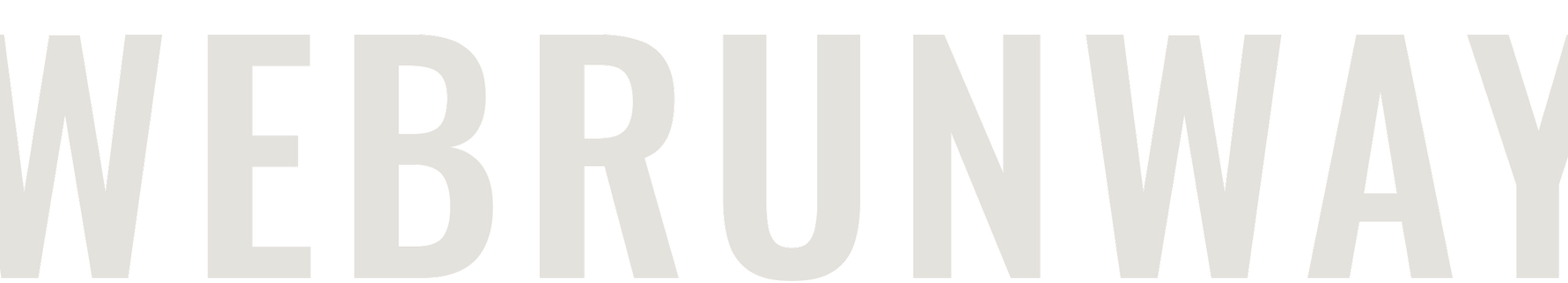 Close-up of large text reading "WEBRINWAY" in beige on a black background.