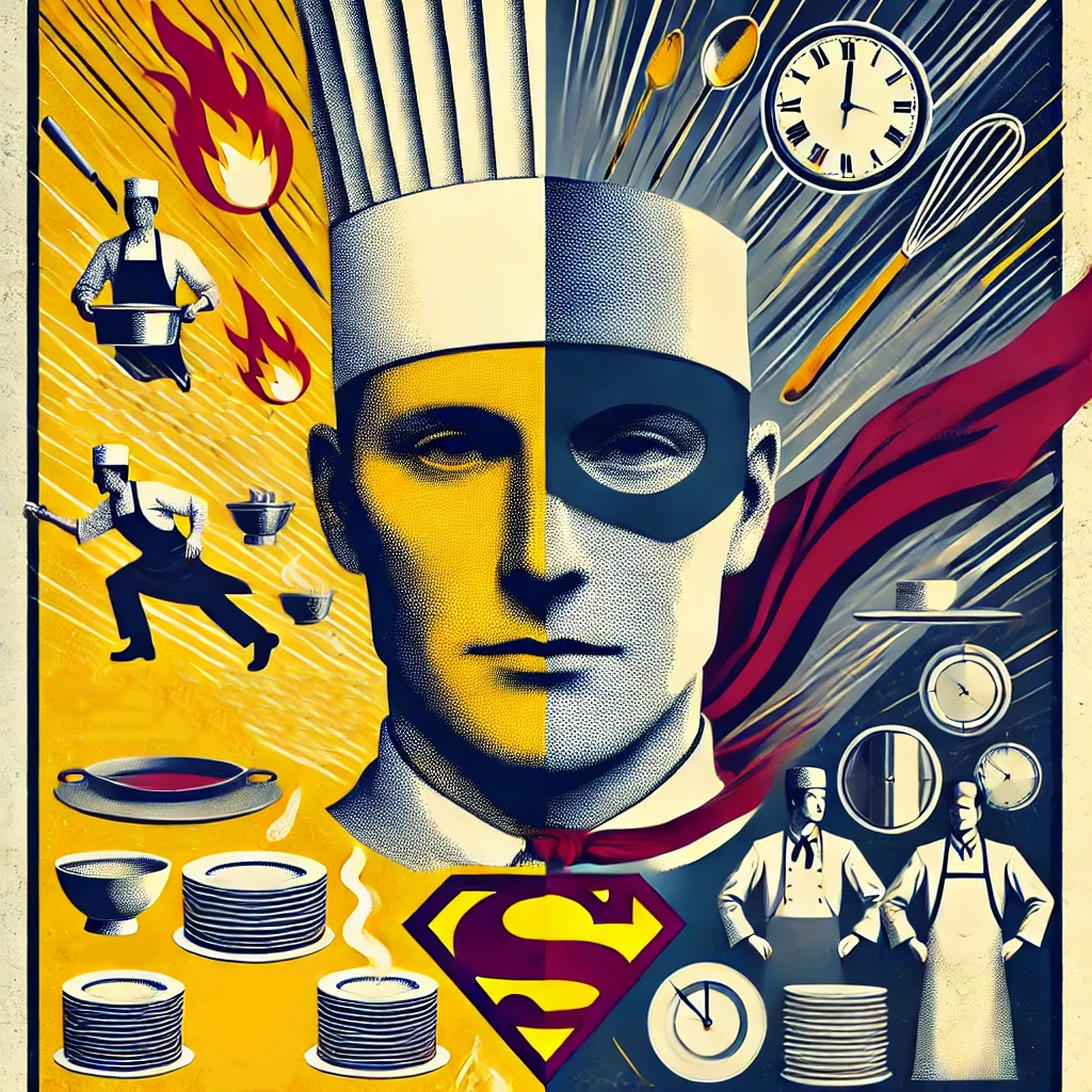 Split image with a lively, colorful Christmas celebration on the left and a somber, black and white scene of a man sitting alone in an empty room on the right.