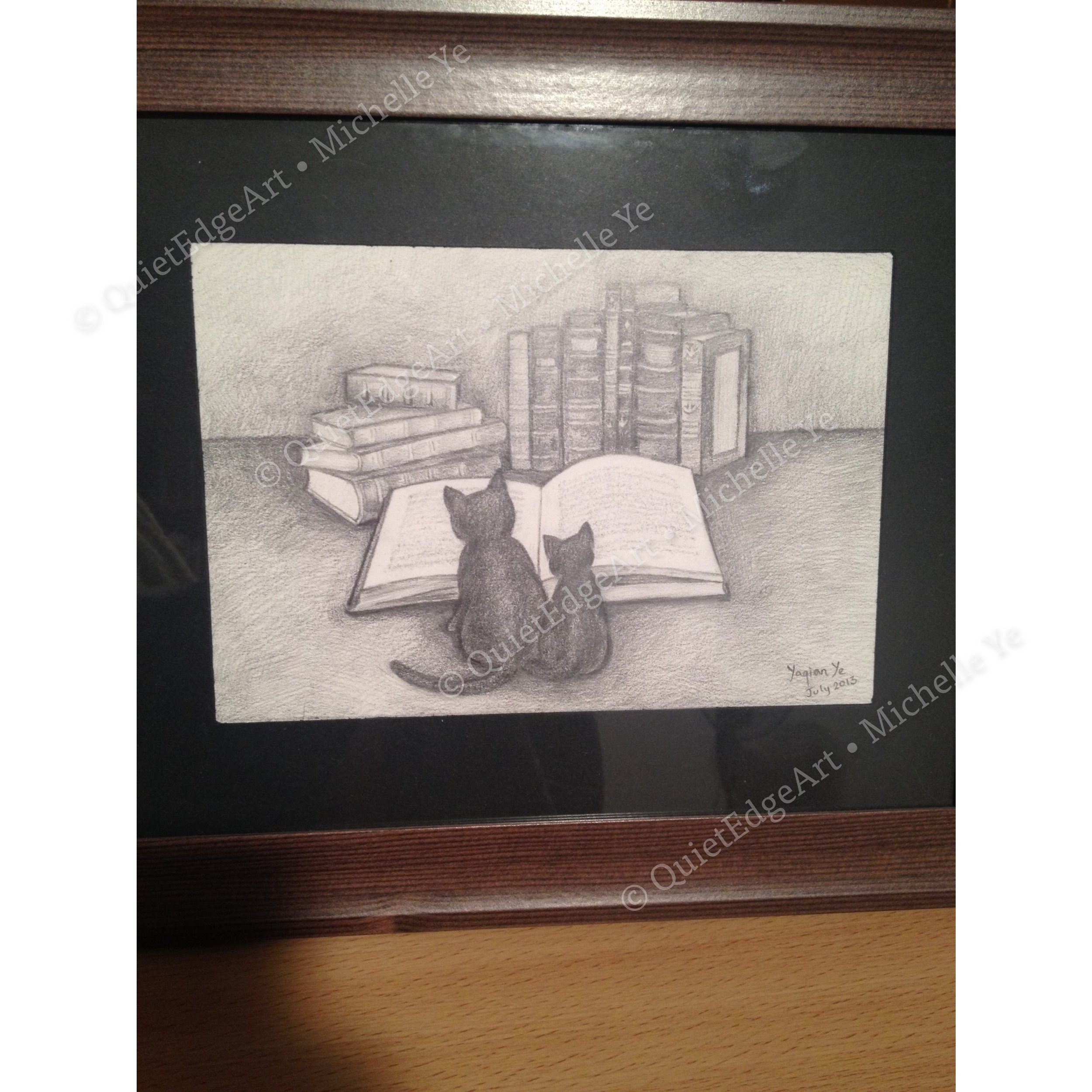 My cats - Scratch and Tamina. Pencil on paper - A5 size - 2014. Inspired by picture sourced from internet.
