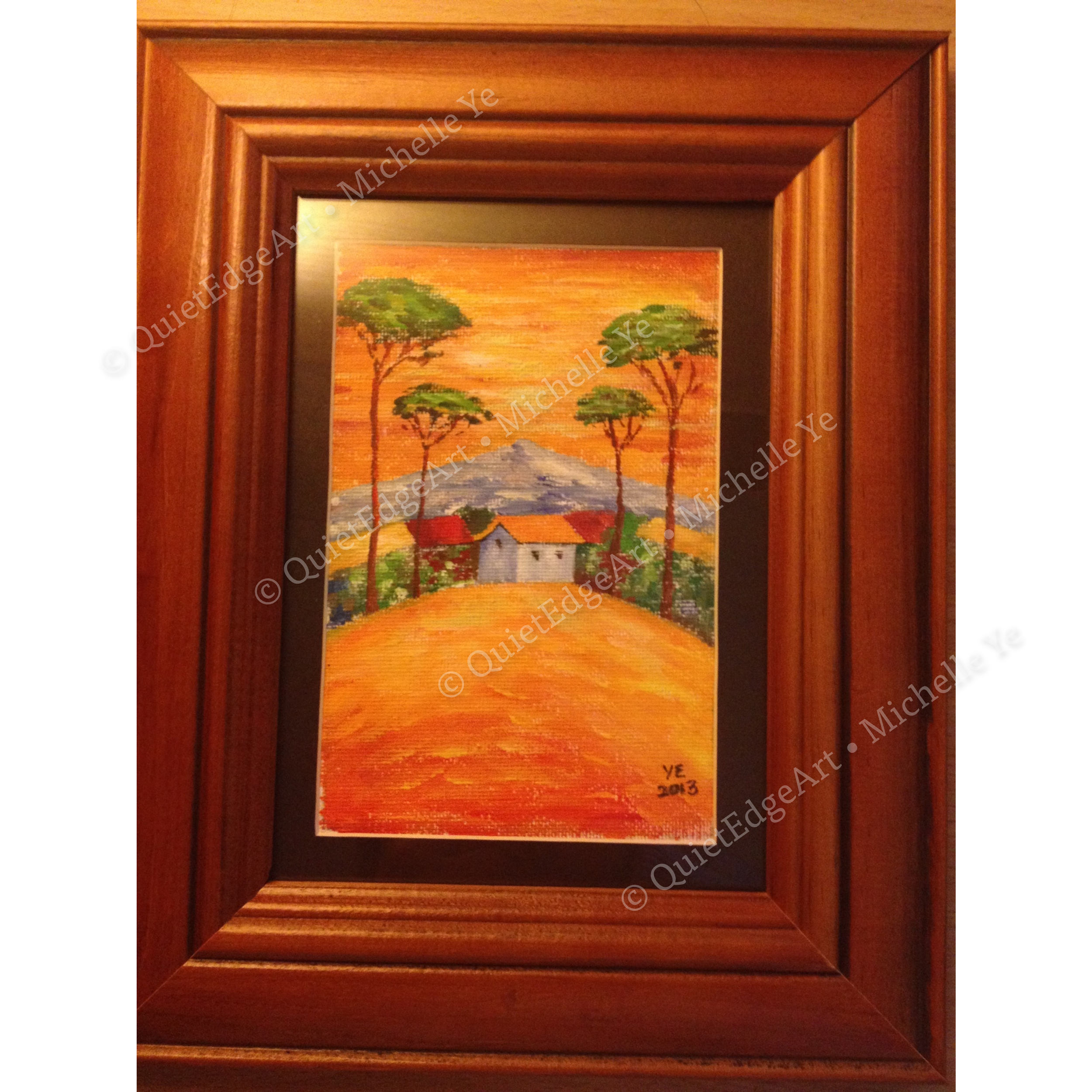 The Hill, gouache on paper, approx A5 size, 2013. This piece is a gouache reinterpretation of an oil painting by a Tasmanian artist whose name, regrettably, I can no longer recall.