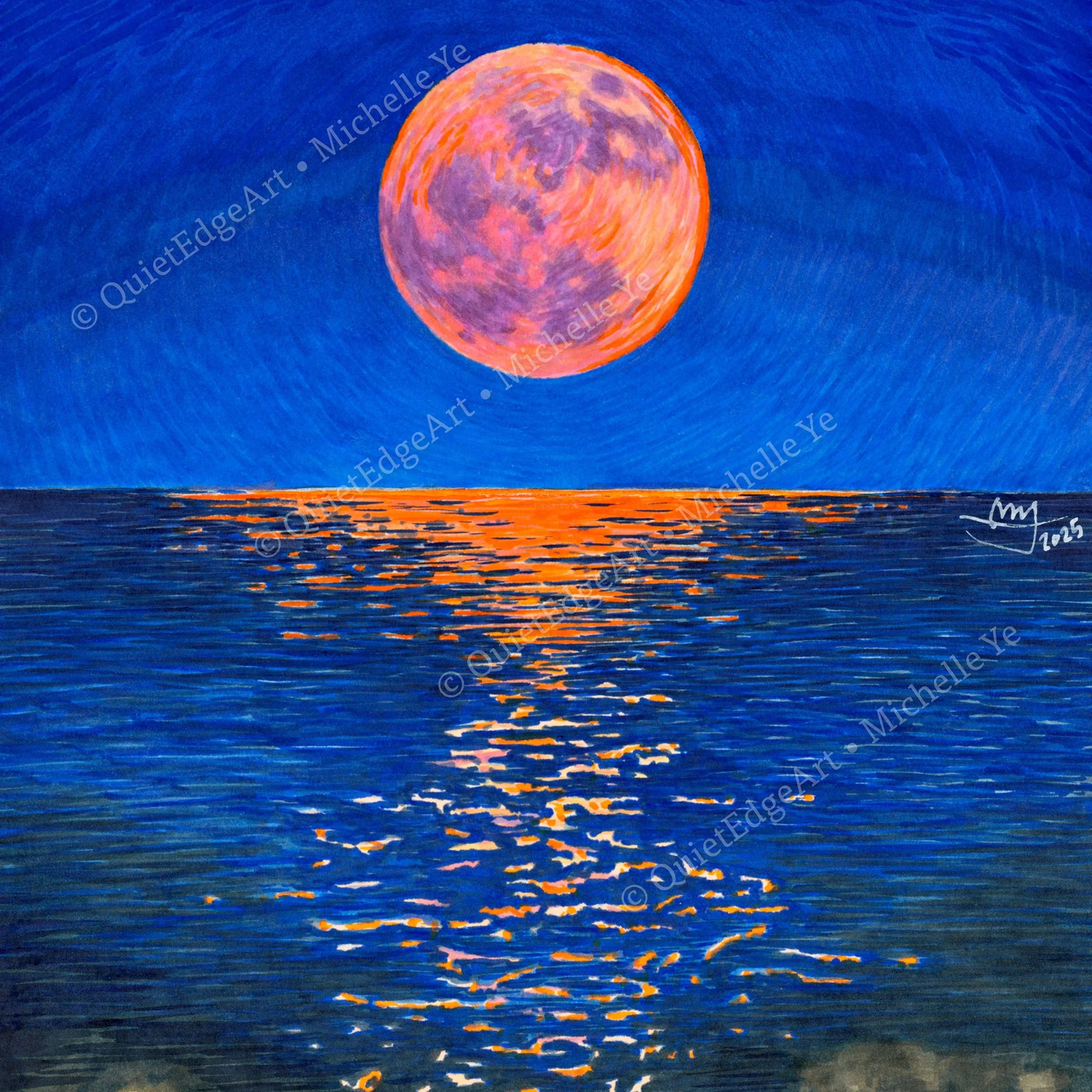 Blood Moon Over Shore