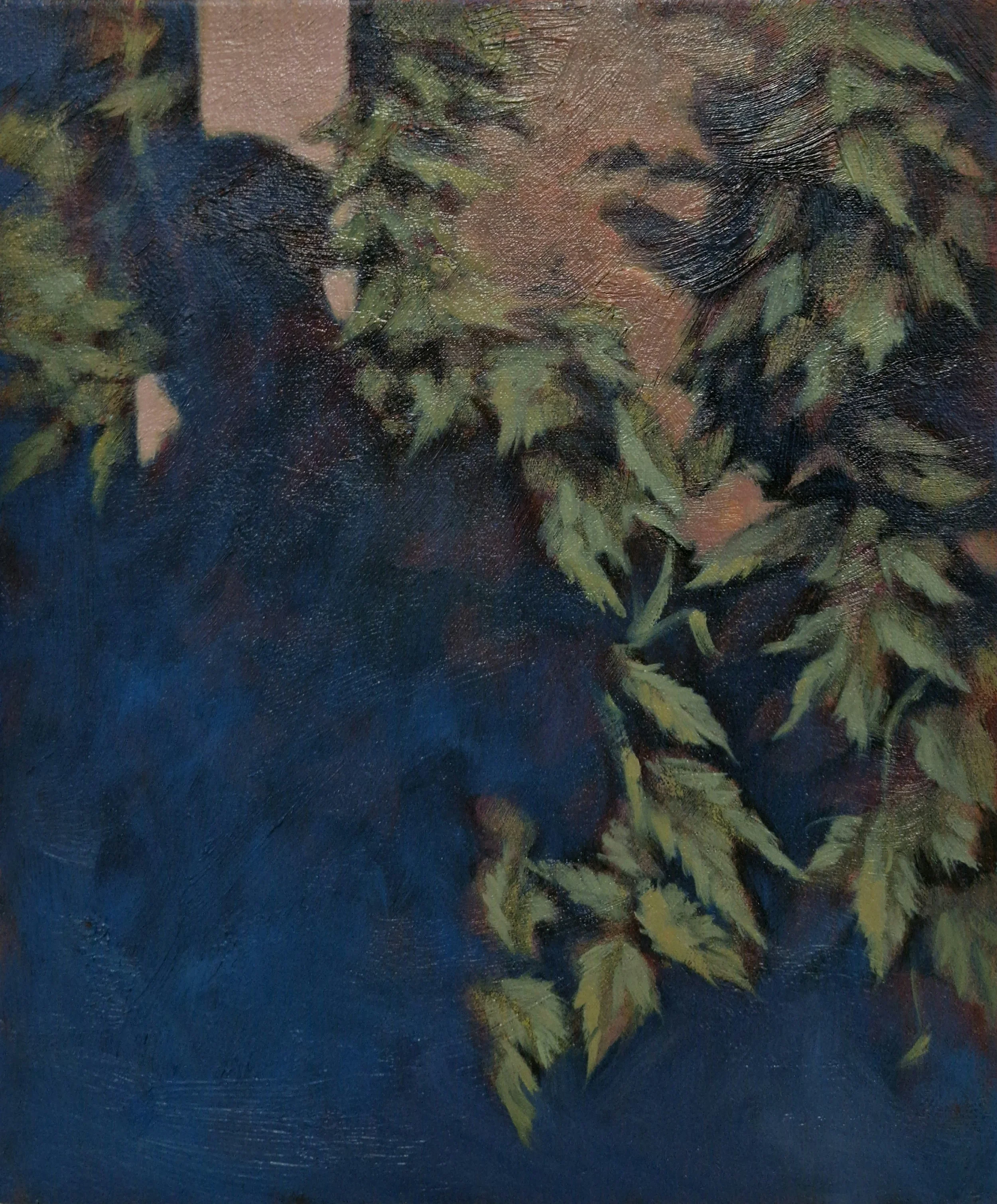 Self-portrait at 32, 2025-26. 31 x 26cm