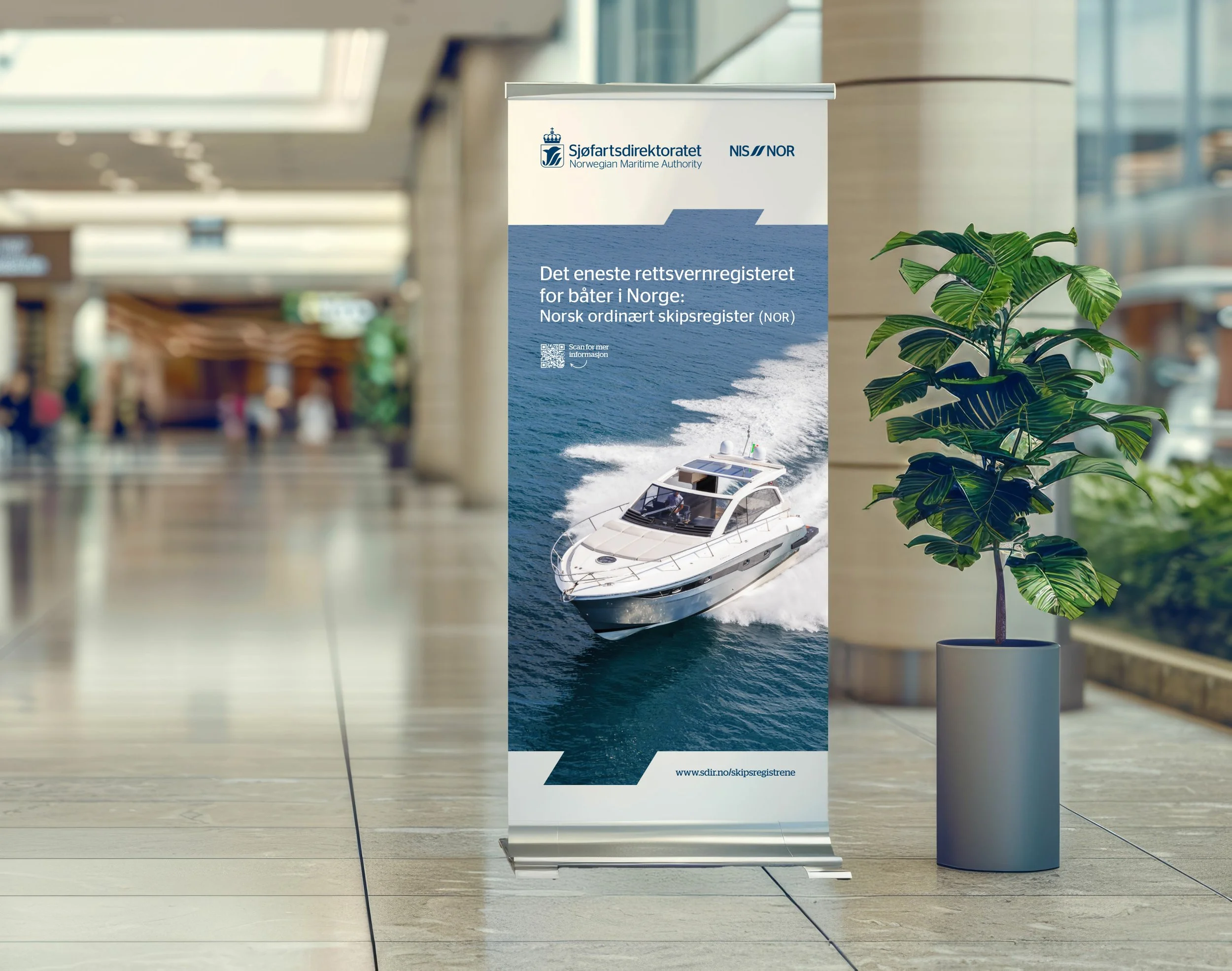 En roll-up for Sjøfartsdirektoratet. 