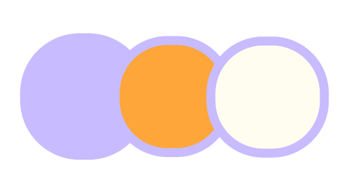 Three overlapping circles in purple, orange, and white colors.
